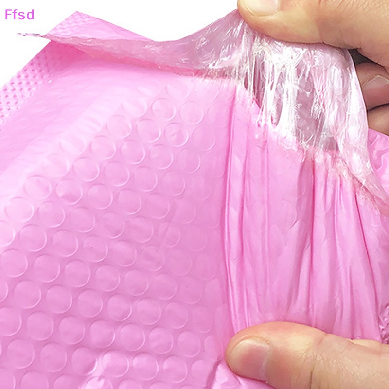 {Ffsd} Set 10 Túi Bong Bóng Đỏ Hồng Tự Đóng Gói Hàng Bảo Vệ Chống Rơi Bền * Hàng Bán Chạy