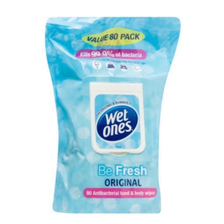 Khăn giấy ướt an toàn dịu nhẹ Healthy Care wet ones original be fresh gói 80 tờ