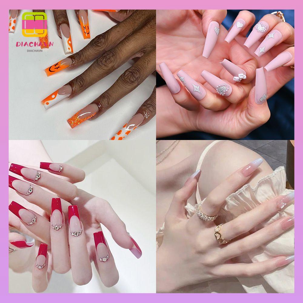 DIACHAVN Hộp 24 Móng Tay Giả Che Phủ Toàn Diện Chất Lượng Cao