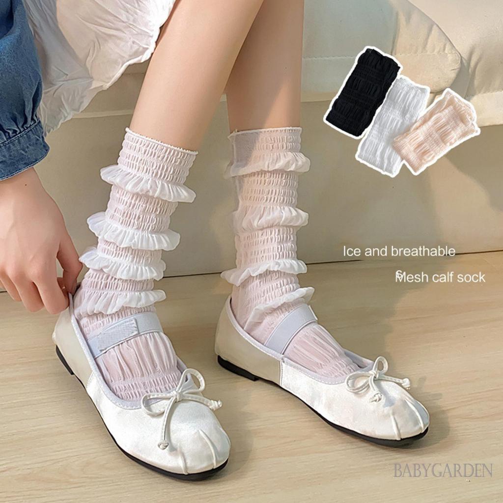 / / Vớ Dài Mềm Mại Nhẹ Nhàng Xếp Ly Ngọt Ngào Cho Bé Gái Mặc Hàng Ngày