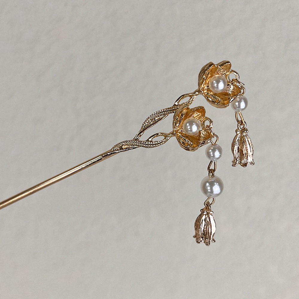 Trâm Cài Tóc Kim Loại Đính Hoa Và Tua Rua Thời Trang