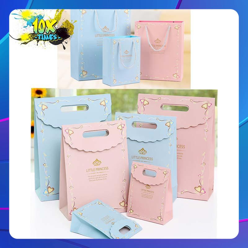 túi giấy đựng quà tặng sang trọng princess dễ thương tặng sinh nhật bạn gái đối tác , valentine, ngày lễ có quai/ có nắp