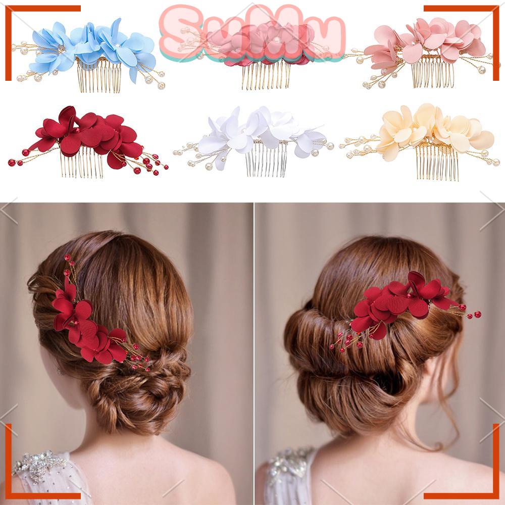 SUMU Lược Cài Tóc Cô Dâu Đính Đá Lãng Mạn