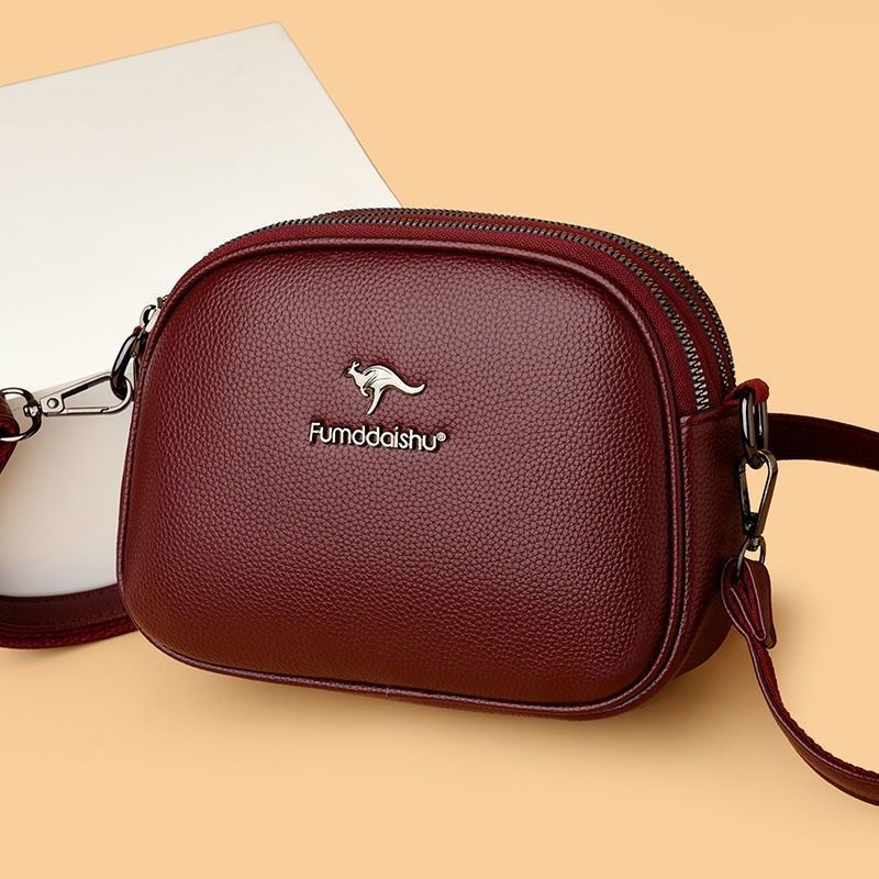 Túi Xách Da Bò Ba Lớp Hình Tròn Nhỏ Nhắn Xinh Xắn Dành Cho Nữ