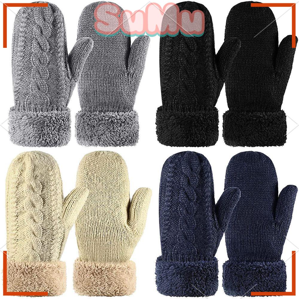 SUMU Găng Tay Lông Nhung Dày Dặn Ấm Áp Dễ Thương Xinh Xắn Cho Nam