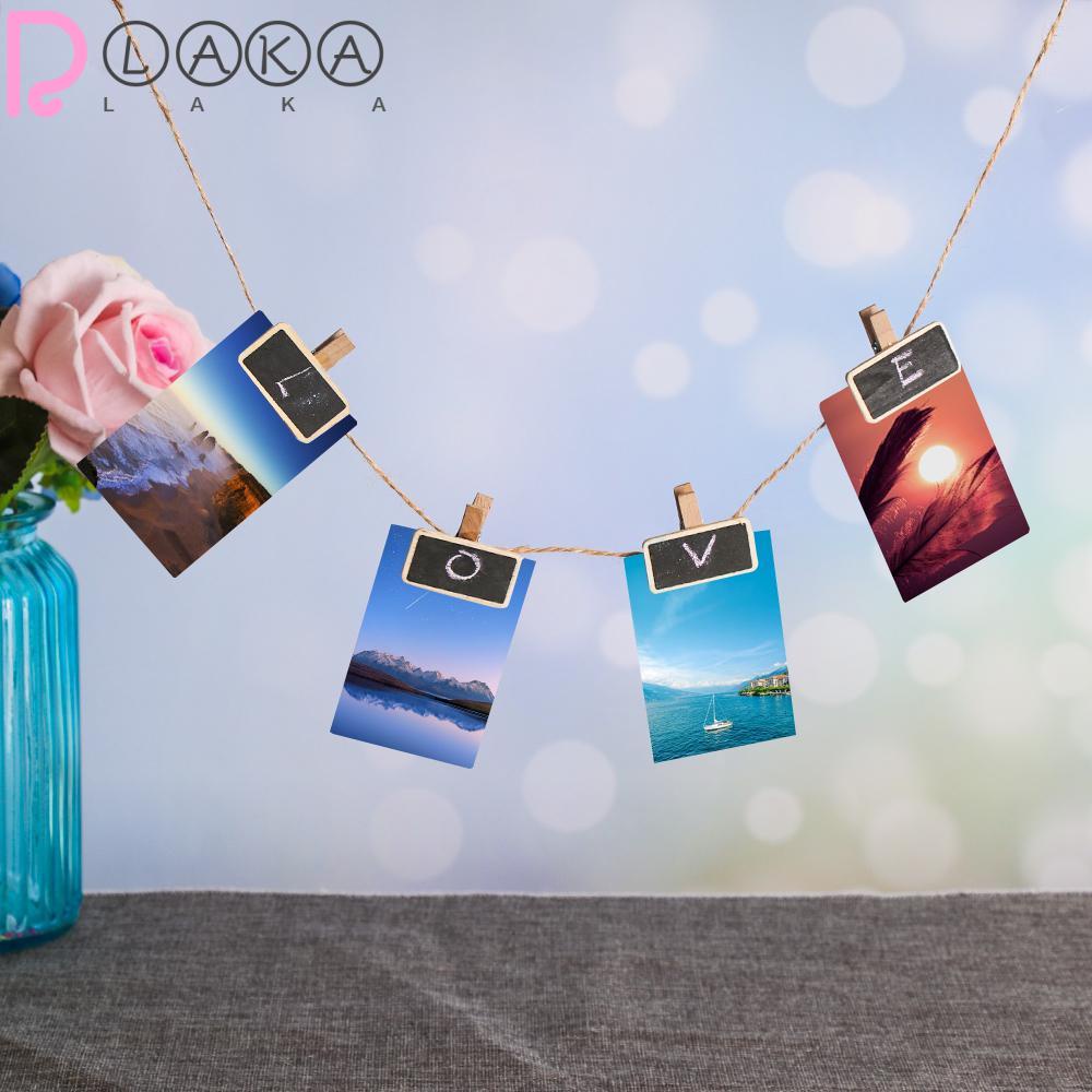 LAKAMIER Set 10 Bảng Đen Viết Phấn Mini Bằng Gỗ Dùng Để Ghi Chú Trang Trí Sân Vườn DIY