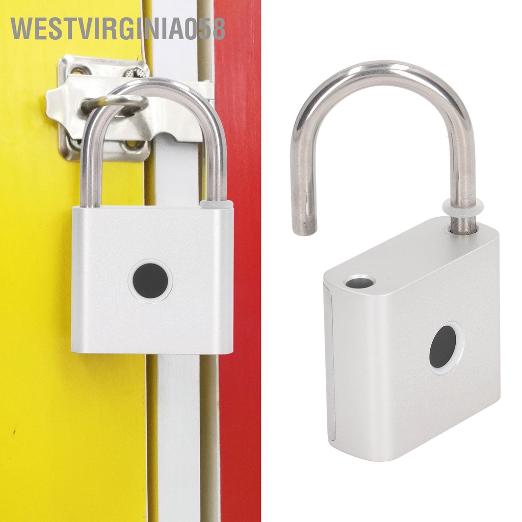 Westvirginia058 Ổ khóa vân tay có chìa Bluetooth chống nước ngoài trời cho Khóa thông minh Tuya P55 Bạc
