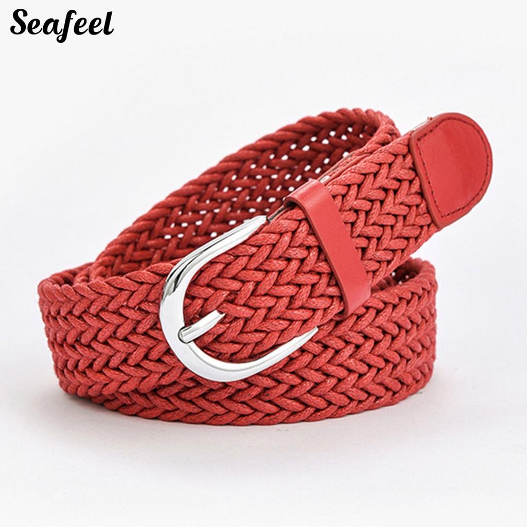 Thắt Lưng Dây Bện Bản Rộng Màu Trơn Chống Vỡ Có Thể Điều Chỉnh Cho Nam Nữ