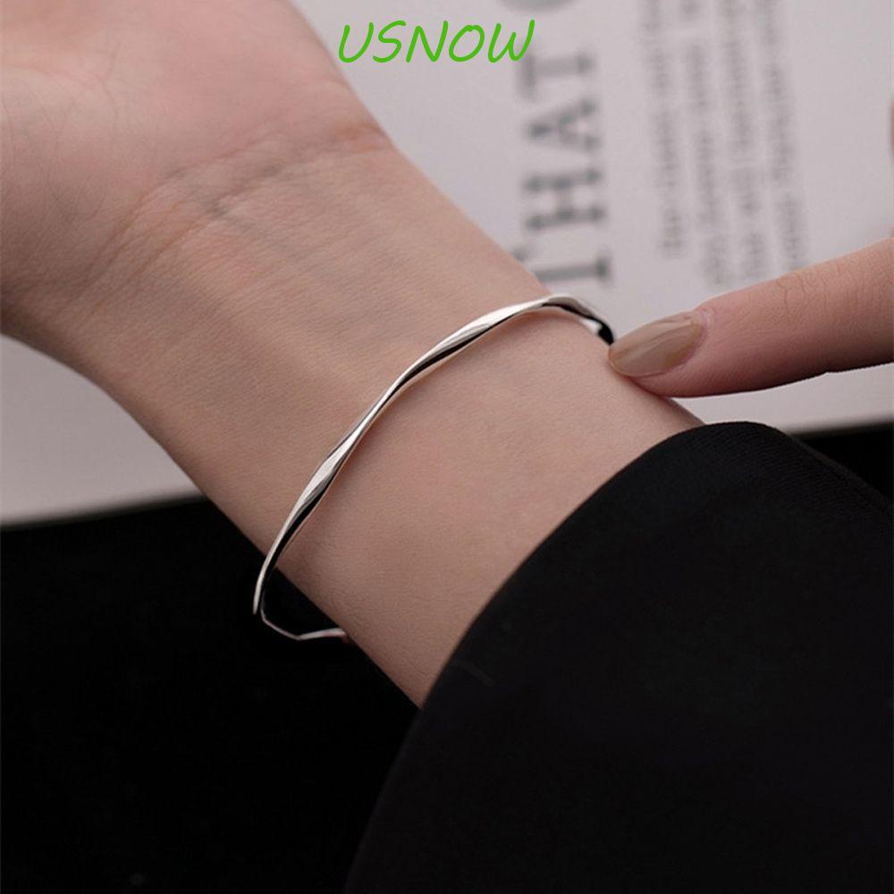 USNOW Vòng Tay Kèm Nhẫn Thiết Kế Đơn Giản Độc Đáo Thời Trang Cho Nữ