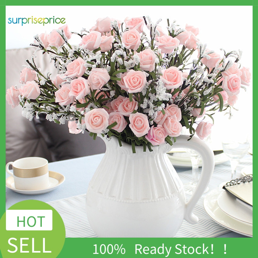 1 Bông Hoa Hồng Nhân Tạo Bằng Xốp Để Bàn Trang Trí Tiệc Cưới DIY