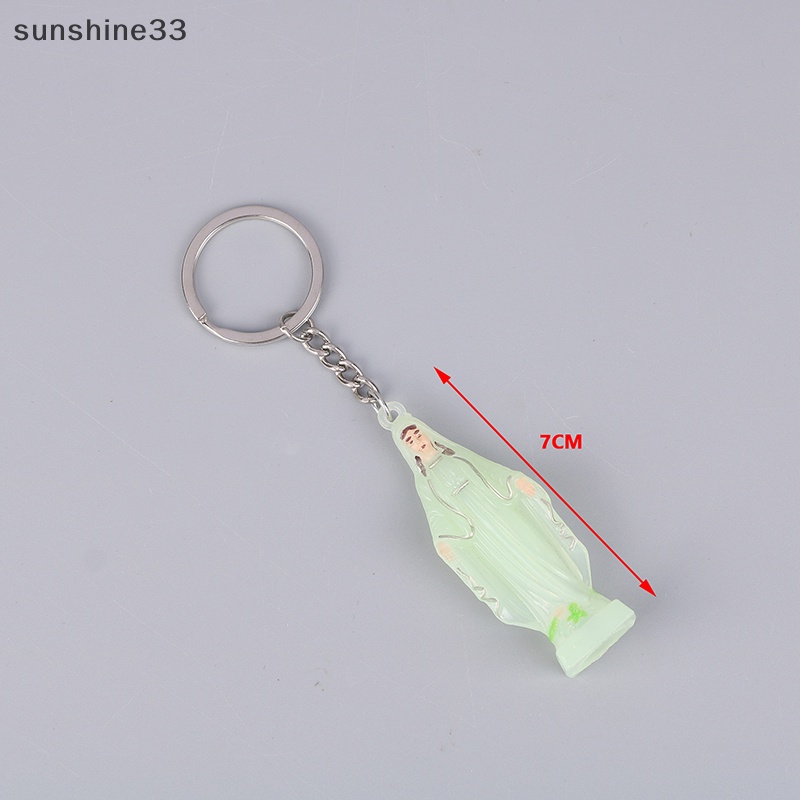 Móc Khóa Phát Sáng Xanh Dương Hình Đức Mẹ Mary Độc Đáo