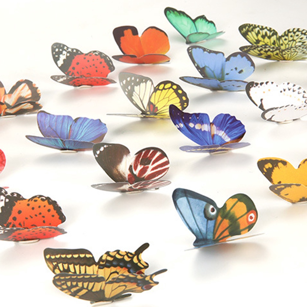 1 Tấm Hình Dán Trang Trí Tường Hình Bướm 3D Bằng PVC Chống Thấm Nước