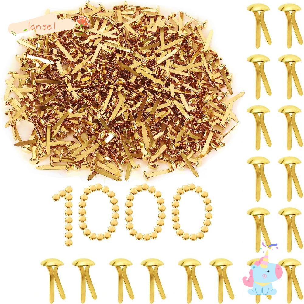 LANSEL Set 1000 Chốt Cài Giấy Bằng Đồng Mạ Vàng 15MM Tiện Dụng DIY