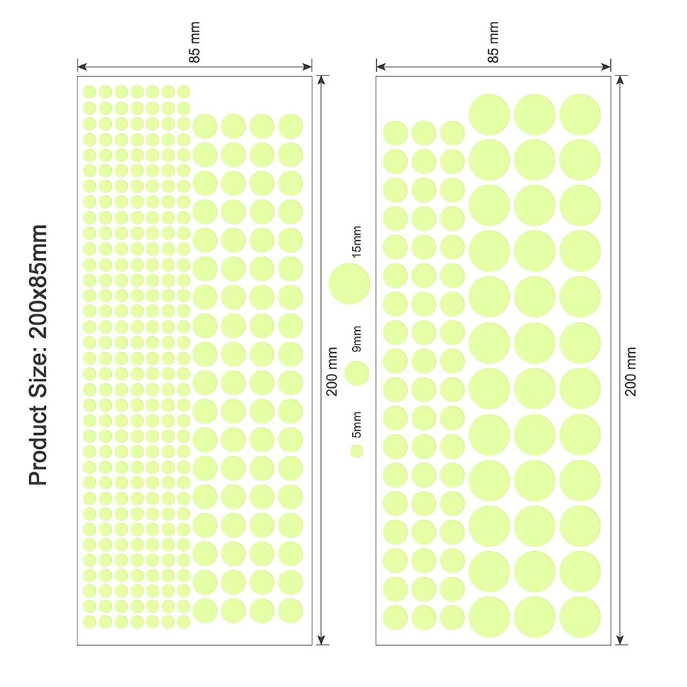 Hộp 435 Miếng Dán Tường Trang Trí Hình Ngôi Sao Dạ Quang