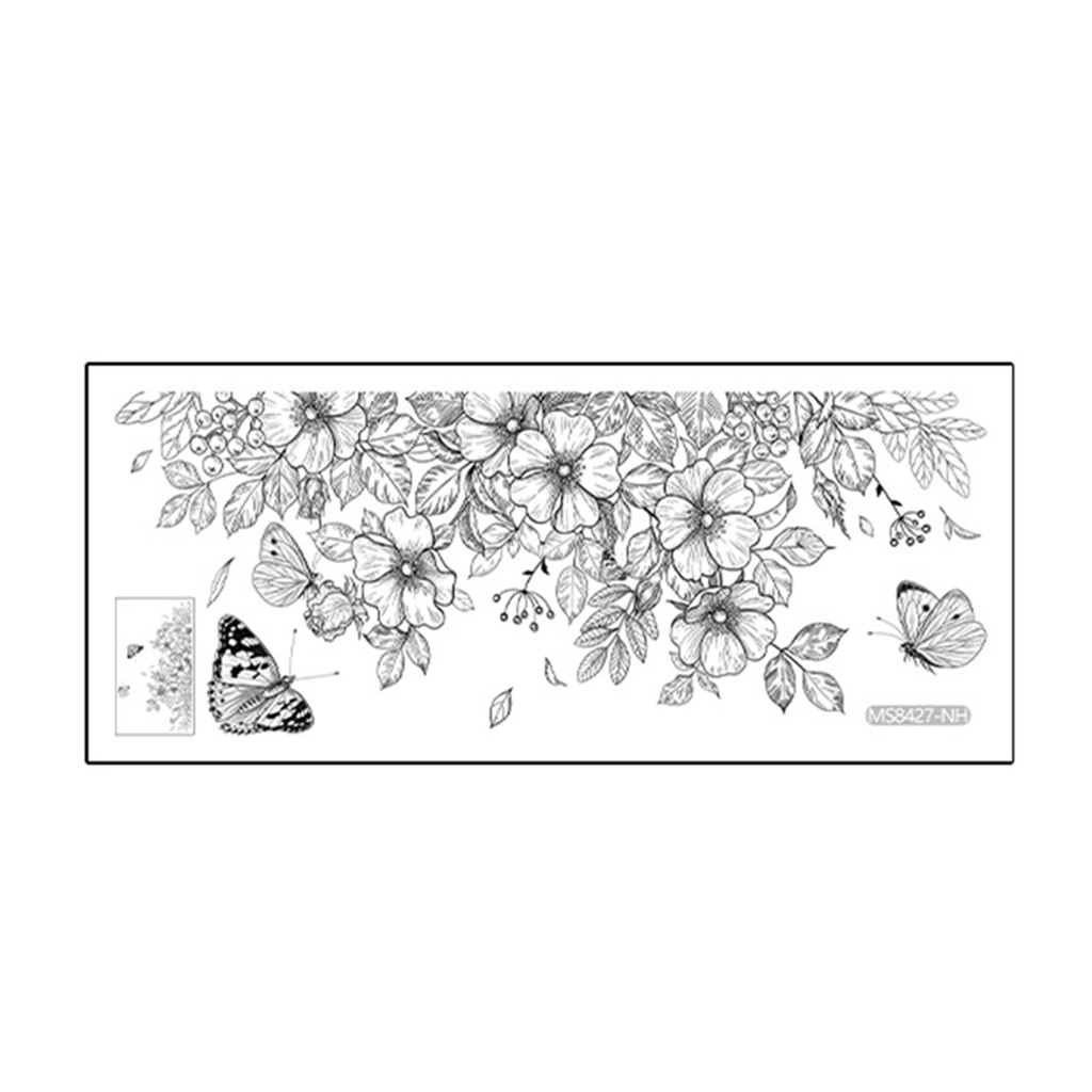 Miếng Dán Trang Trí Toilet Bằng PVC Chống Thấm Nước Hình Hoa Và Bướm