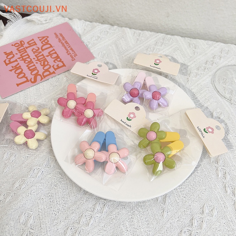 Bộ 2 Kẹp Tóc Hình Hoa Phong Cách Vintage Đáng Yêu Cho Nữ