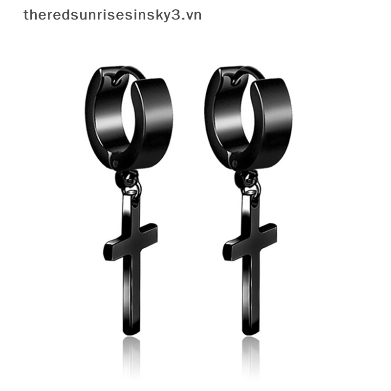 1 Khuyên Tai Hình Thánh Giá Bằng Thép Không Gỉ Thời Trang