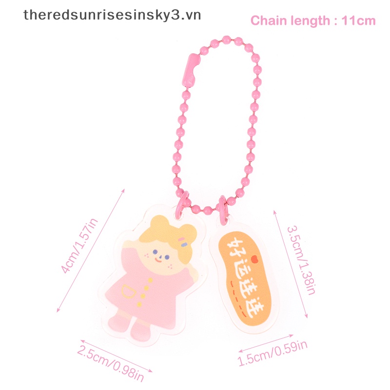 Móc Khóa Acrylic Trong Suốt Họa Tiết Hoạt Hình Phong Cách Hàn Quốc Dành Cho Bạn Nữ