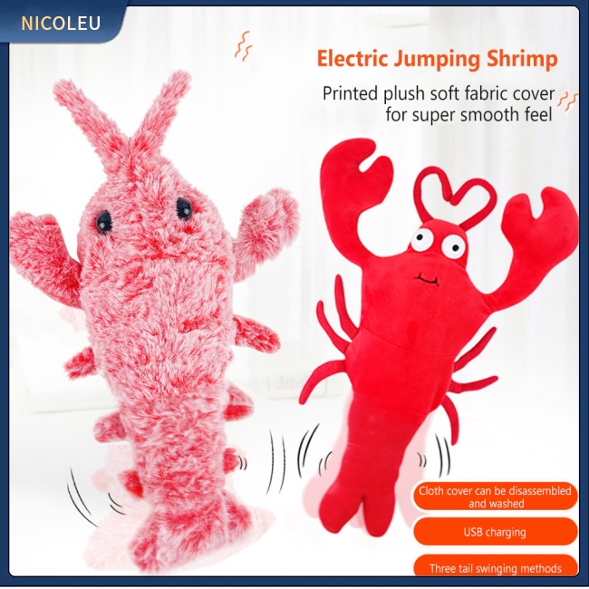 Nhân Vật Nicoleu Dễ Thương Xinh Xắn | Đồ Chơi Nhồi Bông Hình Tôm Hùm Nhảy Sạc Usb Độc Đáo Cho Trẻ Em