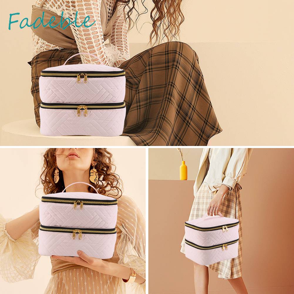 Túi Đựng Mỹ Phẩm Sức Chứa Lớn Có Khóa Kéo Tiện Dụng