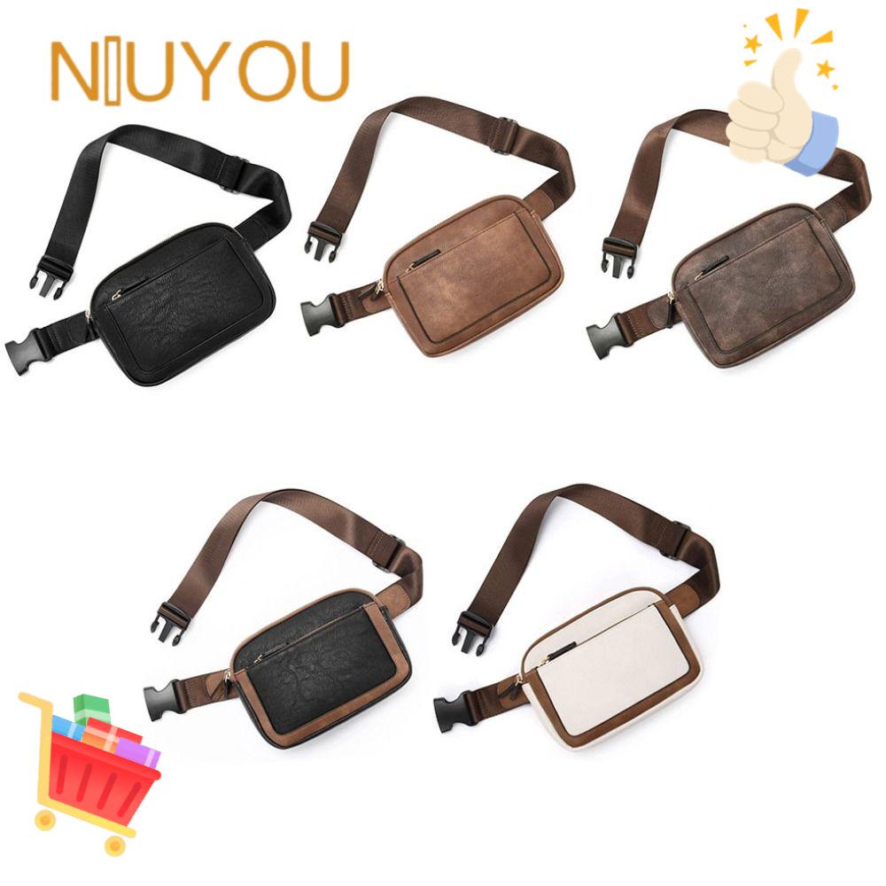 NIUYOU Túi Đeo Hông / Thắt Lưng Bằng Da PU Cỡ Nhỏ Kèm Túi Ẩn Tùy Chỉnh Thời Trang Cho Nữ