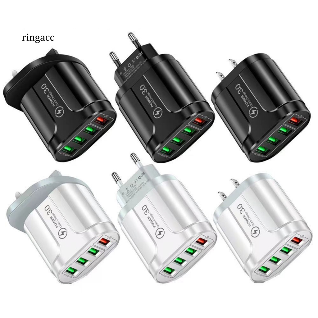 Cốc Sạc Nhanh 4 Cổng USB QC30 Tiện Dụng Cho Gia Đình