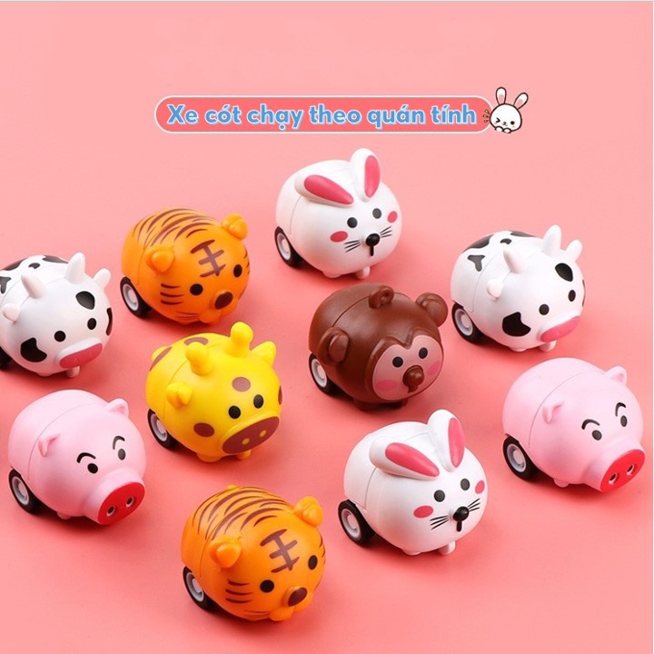 Xe mini hình động vật cute quán tính chạy đà không cần pin dễ thương đồ chơi cho bé 2-6 tuổi -Mingo