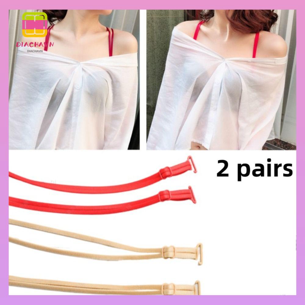 DIACHAVN Set 2 Cặp Dây Áo Ngực Đôi Co Giãn Chống Trượt Thời Trang Dành Cho Nữ