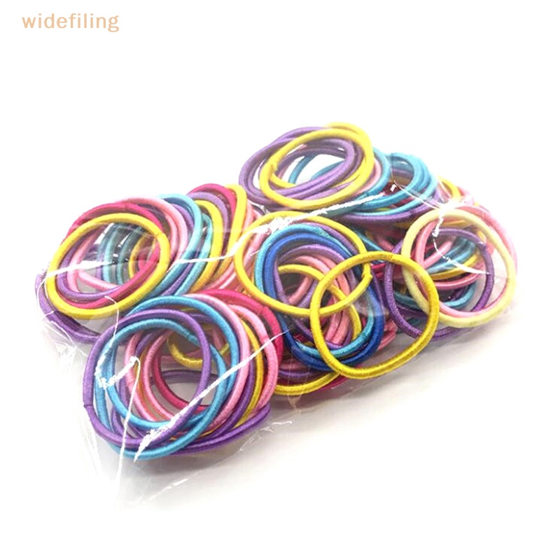 Set 100 Dây Buộc Tóc Nylon Co Giãn Nhiều Màu Sắc Cho Bé Gái