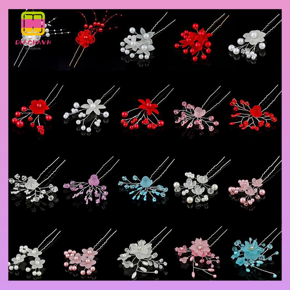 DIACHAVN Trâm Cài Tóc Chữ U Hình Hoa Cho Cô Dâu 1 Cái