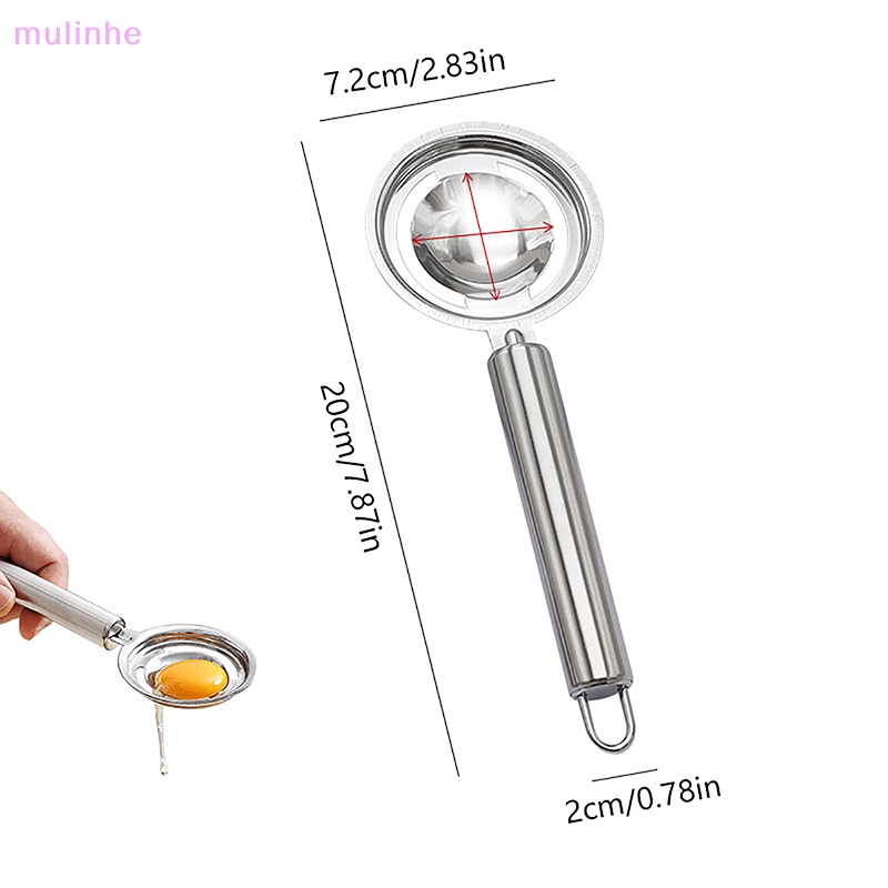 Dụng Cụ Tách Lòng Đỏ Trứng Tay Cầm Dài Bằng Thép Không Gỉ