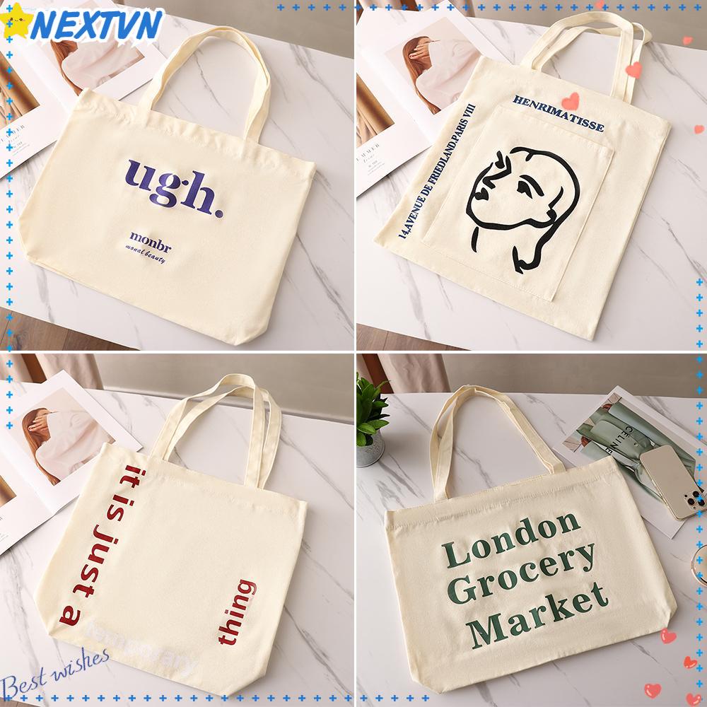 NEXTVN Túi Xách Nữ Vải Bố Có Khoá Kéo Thời Trang Xuân Thu