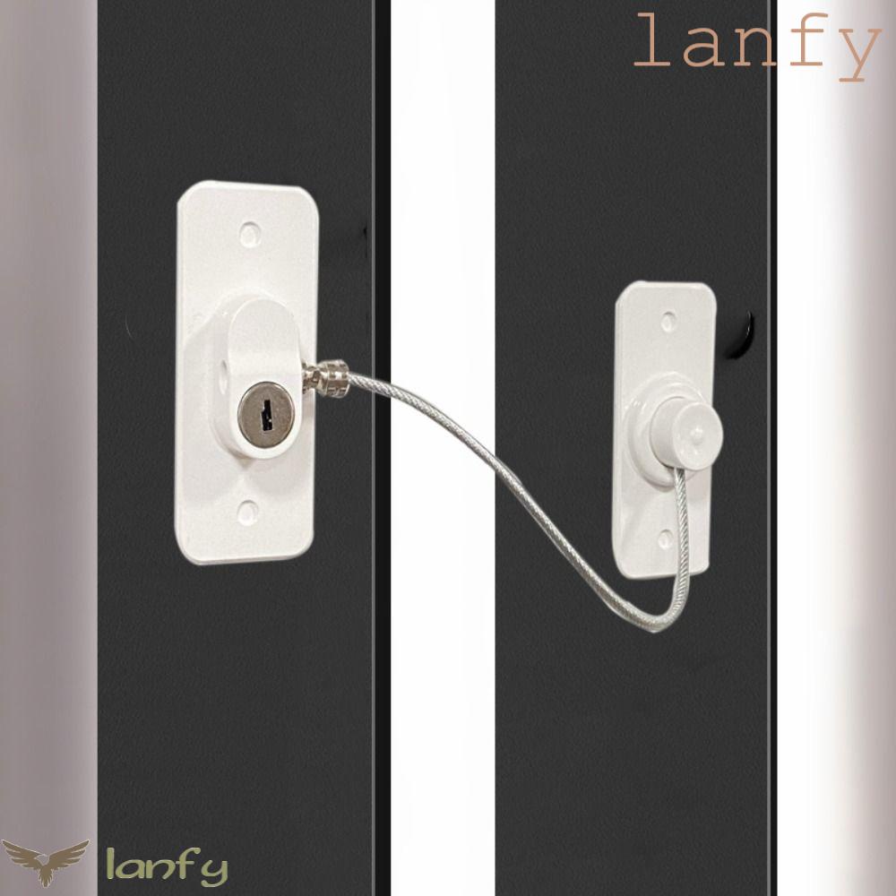 LANFY Bộ Khóa Cửa Sổ Bằng Nhựa Kèm Chìa Khóa Bảo Vệ An Toàn Cho Bé