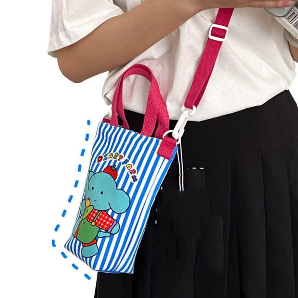 BLISS Túi Canvas Đeo Vai In Họa Tiết Hoạt Hình Dễ Thương Thời Trang Cho Nữ