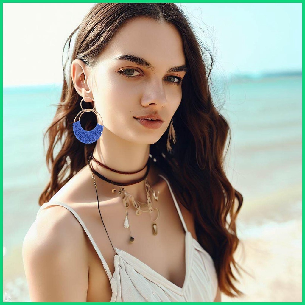 Đôi Khuyên Tai Dáng Dài Phong Cách Boho Thời Trang Mùa Hè Cho Nữ