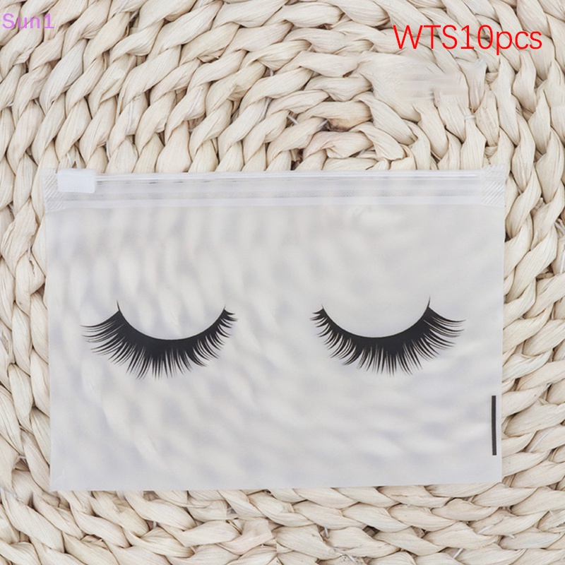 Set 1: 10 Túi Nhựa Đựng Đồ Trang Điểm Có Khóa Kéo Tiện Dụng