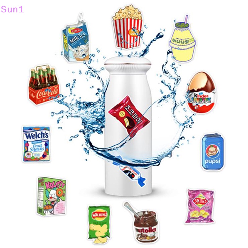 Sun1 &gt; 50 Nhãn Dán Trang Trí Xe Hơi / Xe Máy / Điện Thoại Chống Nước Họa Tiết Thức Ăn / Sữa Dễ Thương Cho Bé