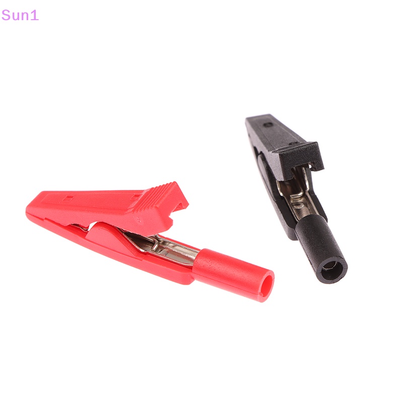 Set 2 Kẹp Cá Sấu Thử Điện 2mm Màu Đỏ Đen Chuyên Dụng