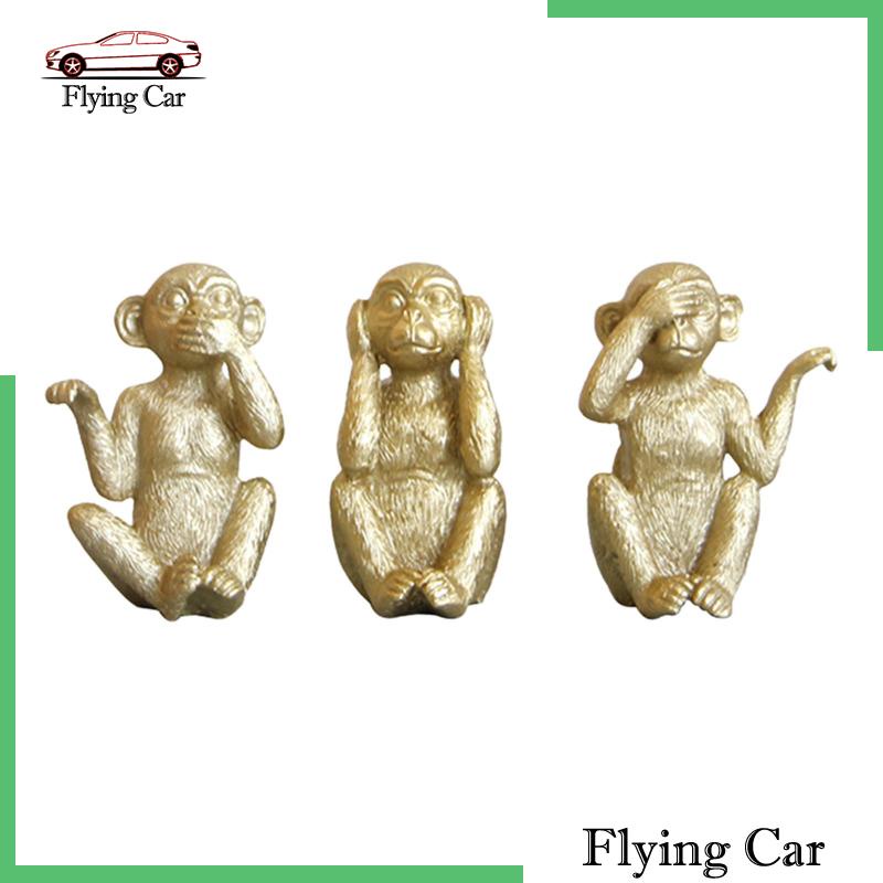 Set 3 Tượng Khỉ Sáng Tạo Trang Trí Lối Đi