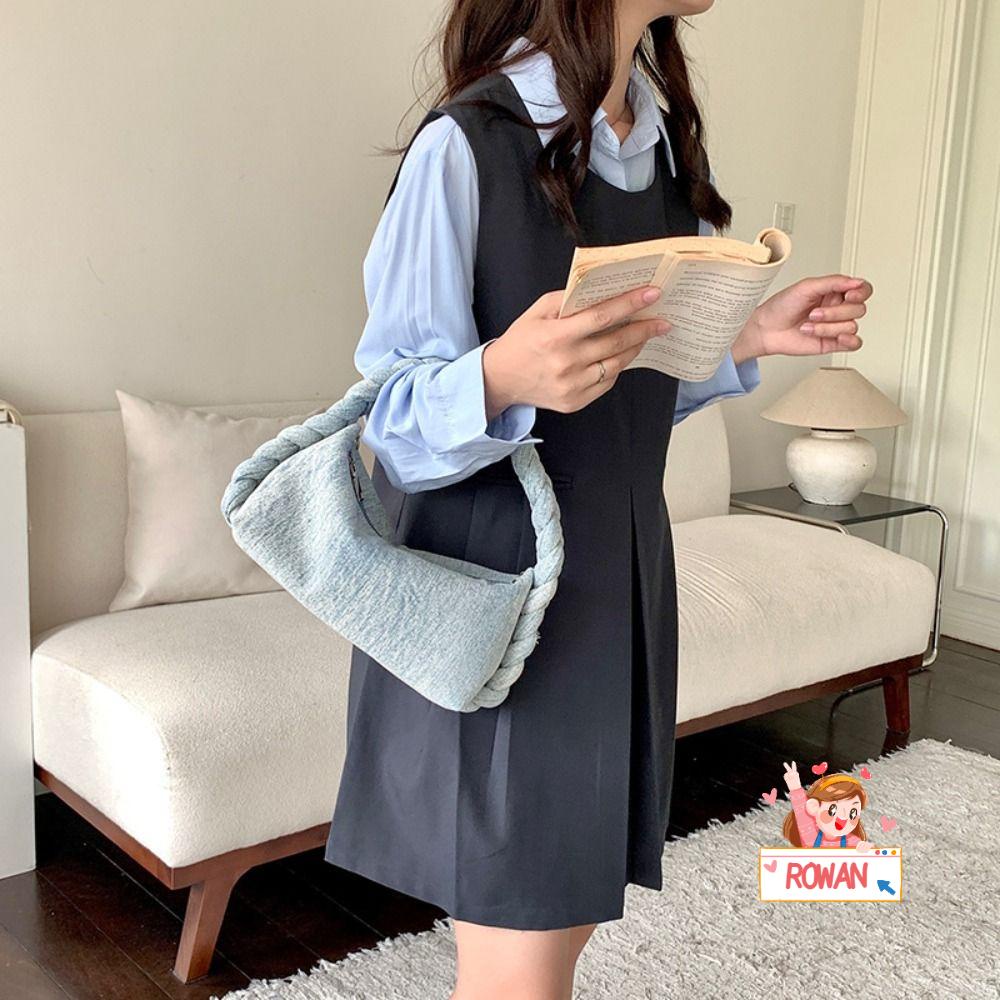 ROWANS Túi Đeo Chéo Vai Bằng Vải Denim Cotton Thời Trang Dành Cho Nữ