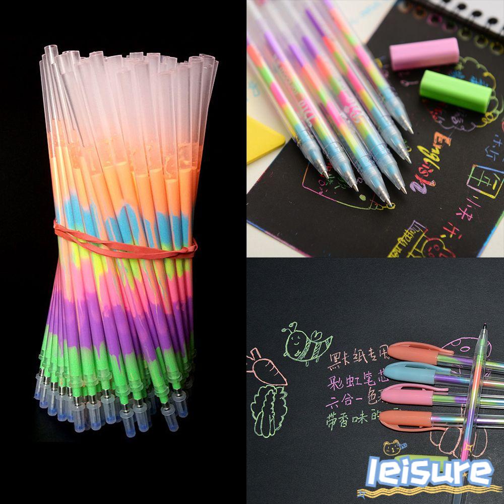 LEISURE Set 10 Bút Bi Dạ Quang Nhiều Màu Sắc