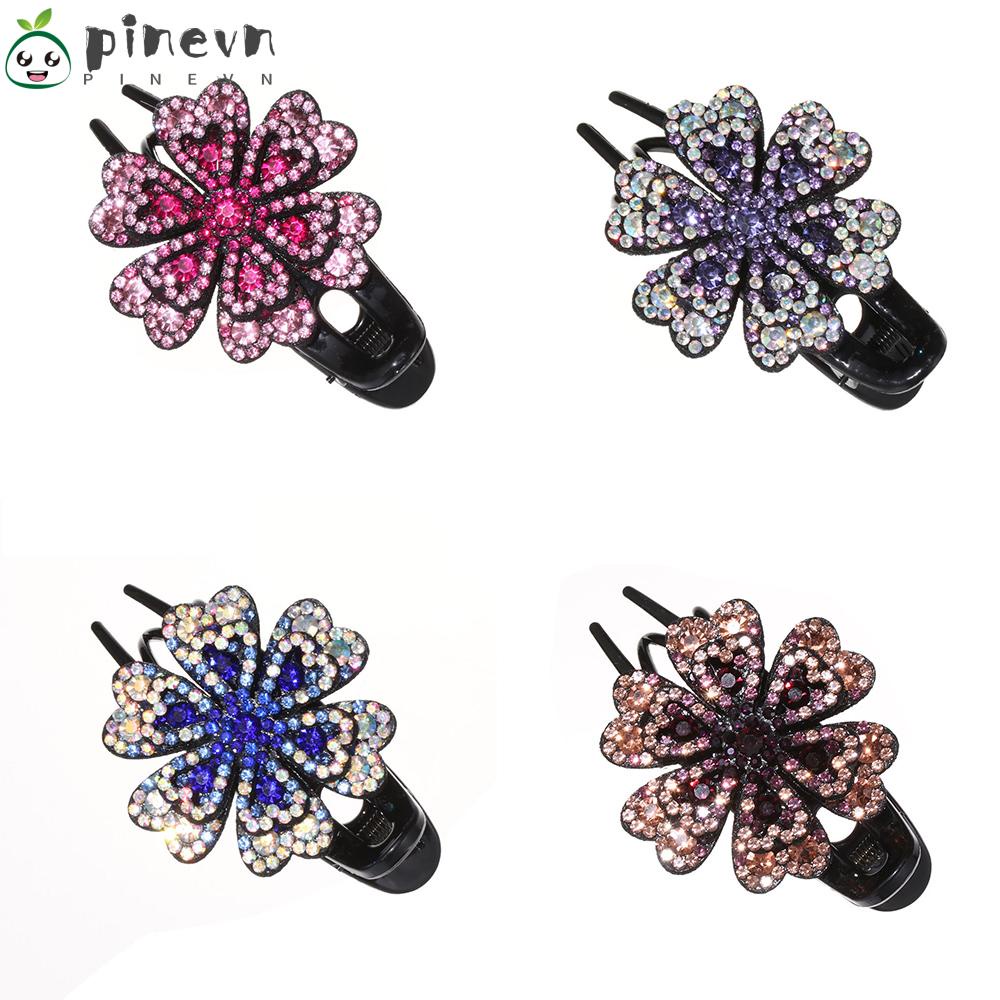 PINEVN Kẹp Tóc Mỏ Vịt Đính Đá Thanh Lịch