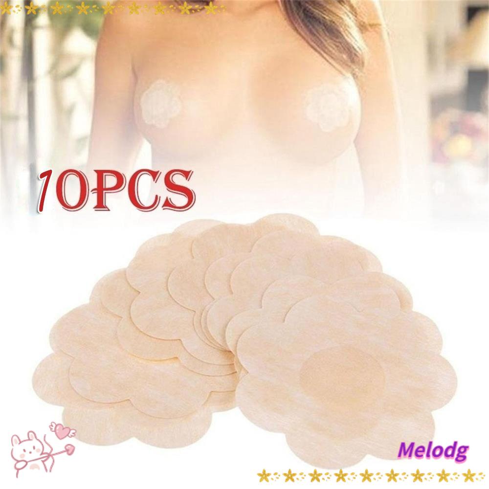 MELODG Bộ 10 Miếng Dán Ngực Hình Bông Hoa Thiết Kế Vô Hình Thời Trang Cho Nữ