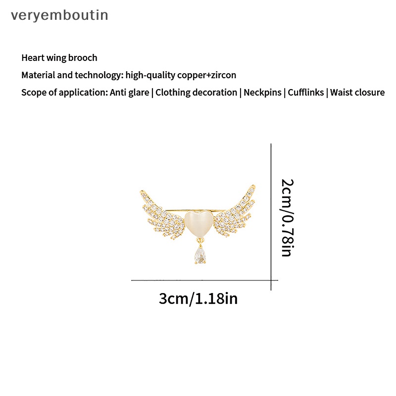 Ghim Cài Áo Hình Đôi Cánh / Trái Tim / Giọt Nước Thời Trang Cao Cấp Cho Nữ