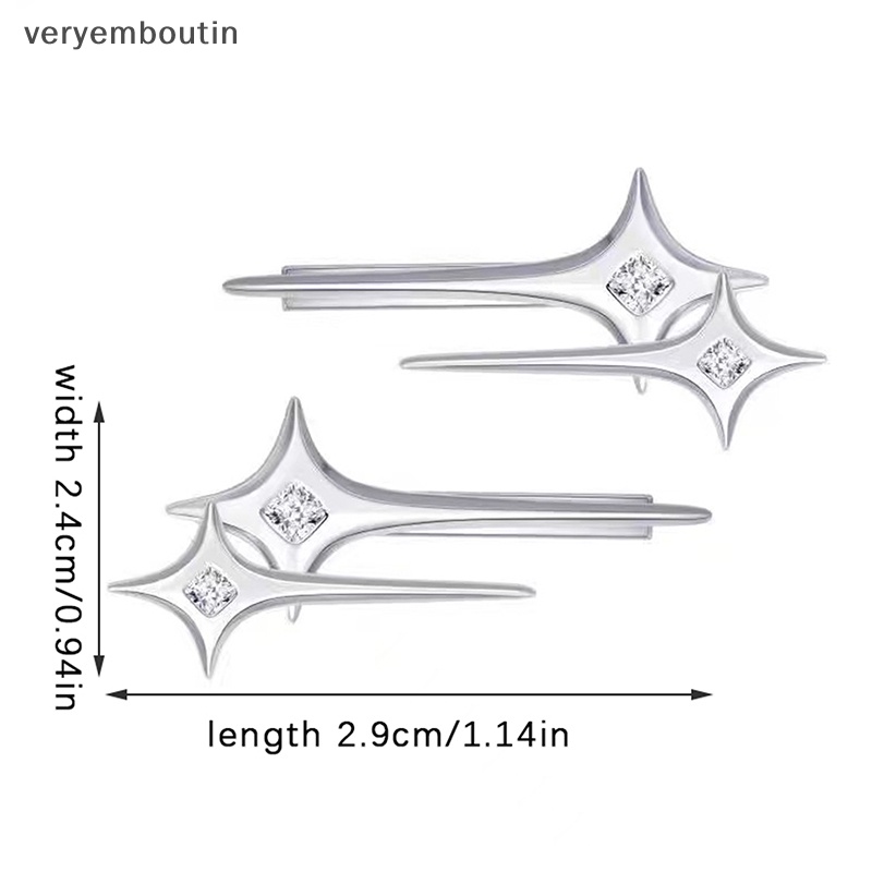 1 Kẹp Tóc Hình Ngôi Sao / Chéo Đính Đá Thời Trang Cho Nữ Y2K