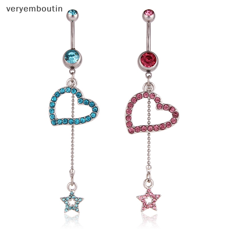 Khuyên Rốn Dáng Dài Mặt Hình Trái Tim Thời Trang Cho Nữ