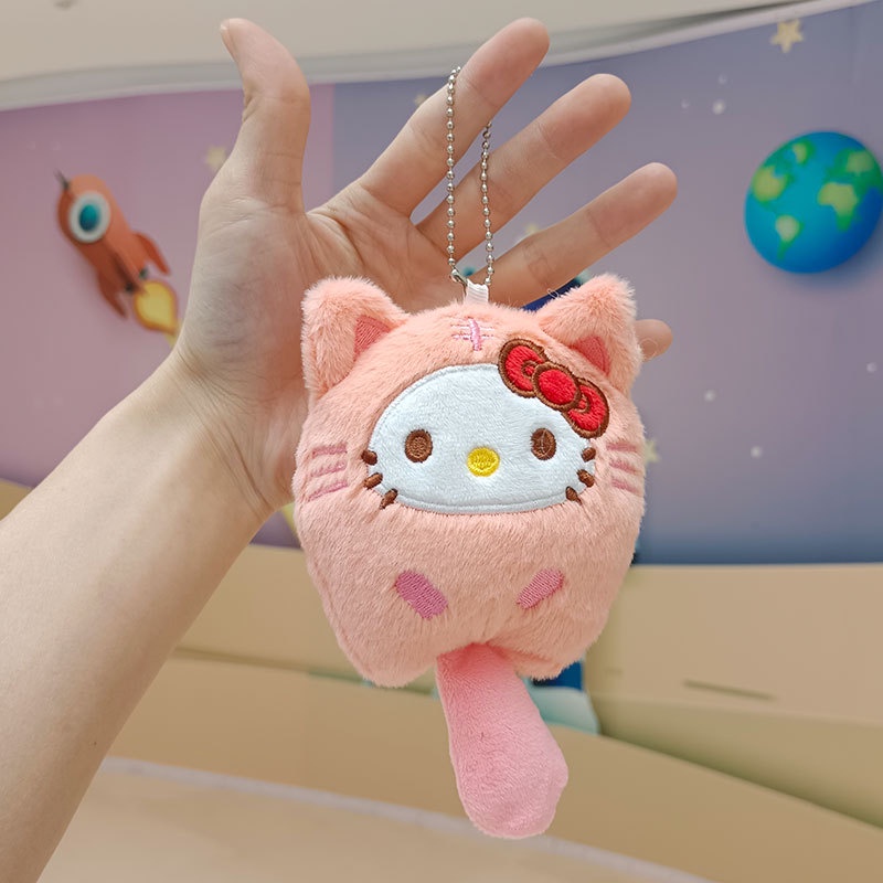 Móc Khóa Búp Bê Hoạt Hình Chú Chó Cinnamon Kuromi Nhồi Bông Xilan Trang Sức Đi Học