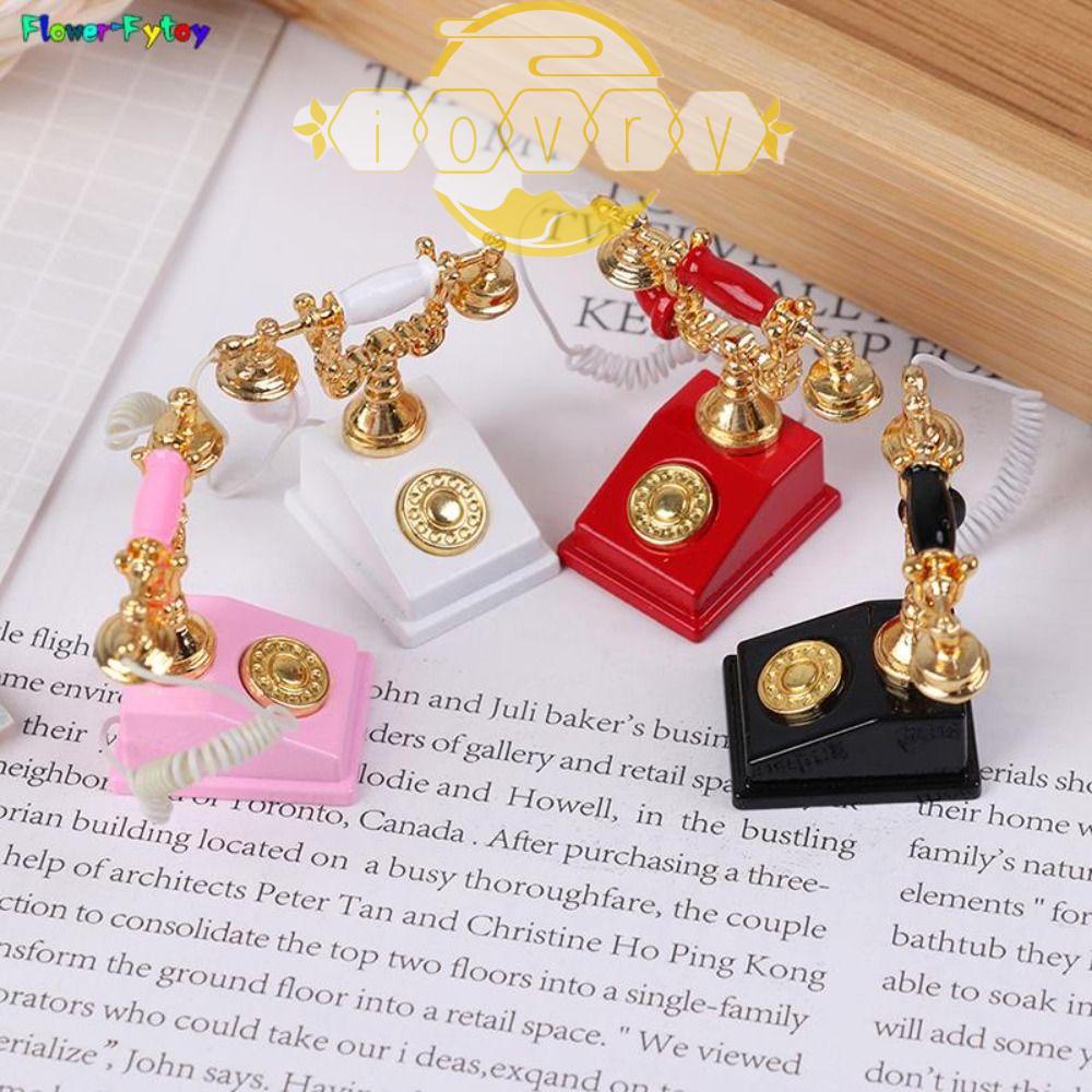 IVORY Đồ trang trí Điện Thoại Bàn Mini Phong Cách Vintage Dùng Để Trang Trí Nhà Búp Bê