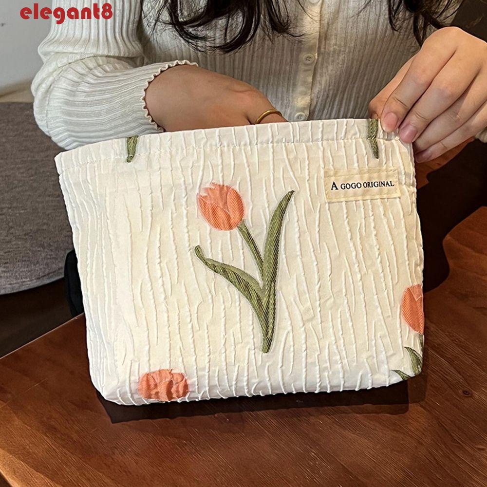 ELEGANT Túi Đựng Mỹ Phẩm Cỡ Lớn Có Khóa Kéo Thời Trang Cho Nữ