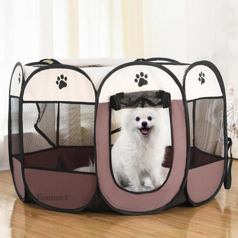Lều Hình Bát Giác Trọng Lượng Nhẹ Gắn Cửa Có Thể Gấp Gọn Cho Thú Cưng Chó Mèo Thỏ